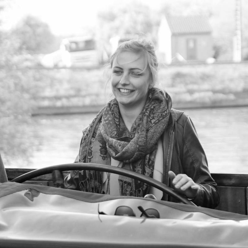 Birgit aan het roer
